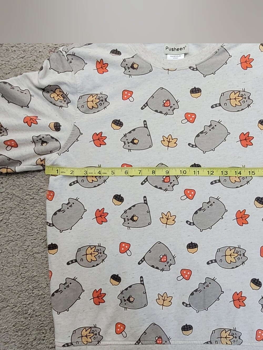 Pusheen autumn-themed crewneck pullover sweatshirt Size S - Picture 5 of 7